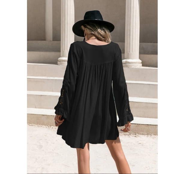 RUSTTYDUSTTY GUIPURE LACE INSERT SMOCK DRESS - Picture 2 of 11